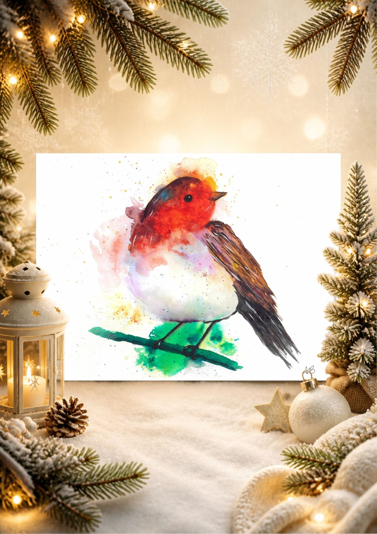 Robin Christmas card