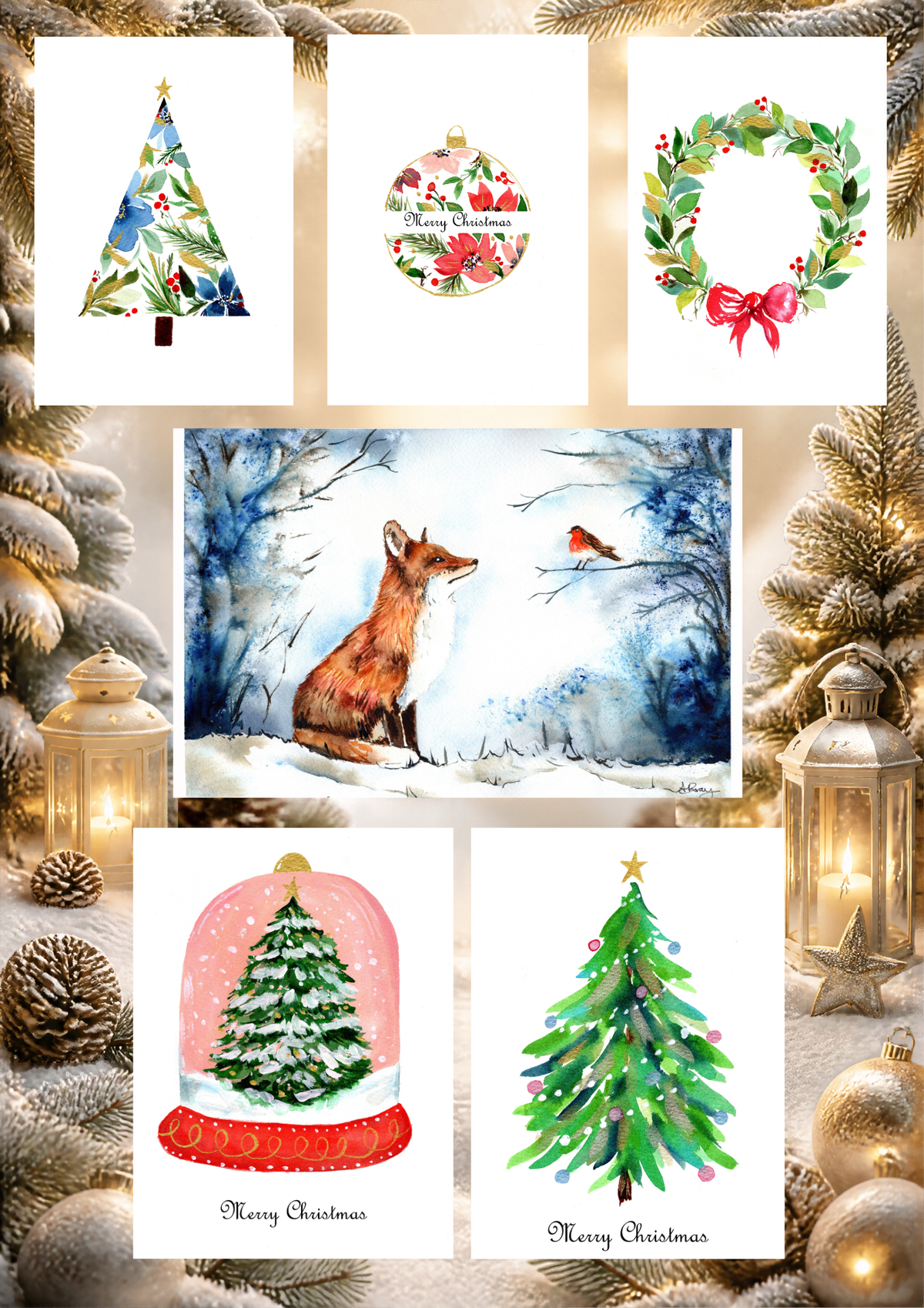 Pack of 10 Christmas cards- Mix & Match!