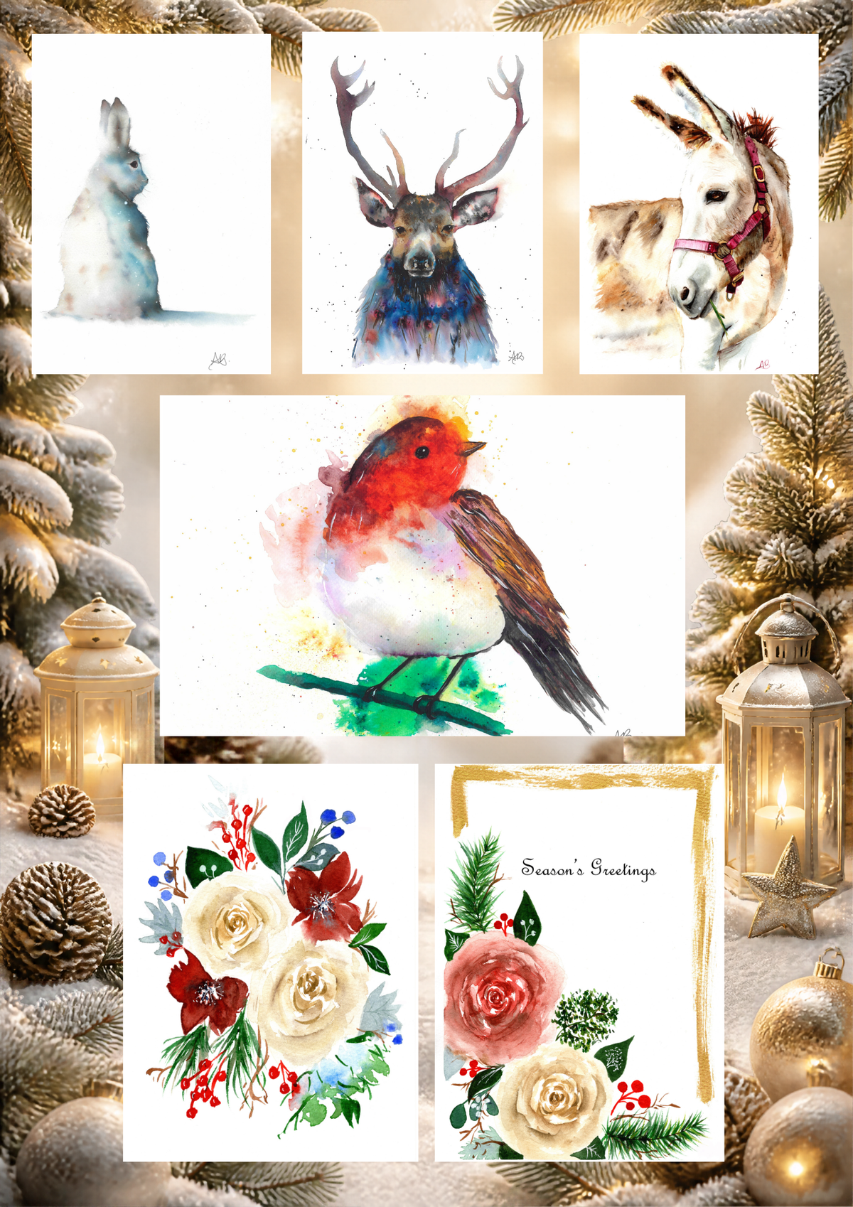 Pack of 10 Christmas cards- Mix & Match!