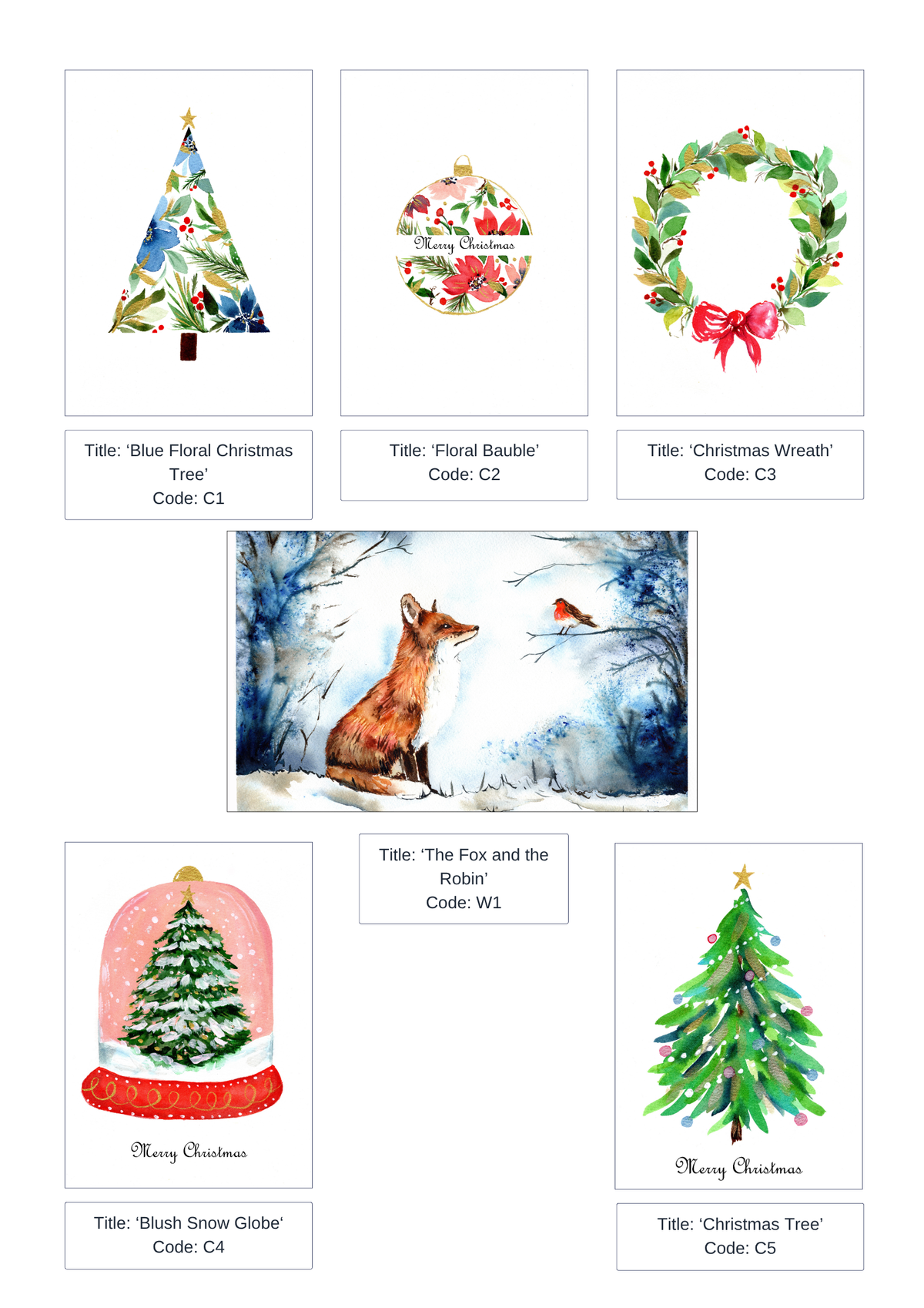 Pack of 10 Christmas cards- Mix & Match!