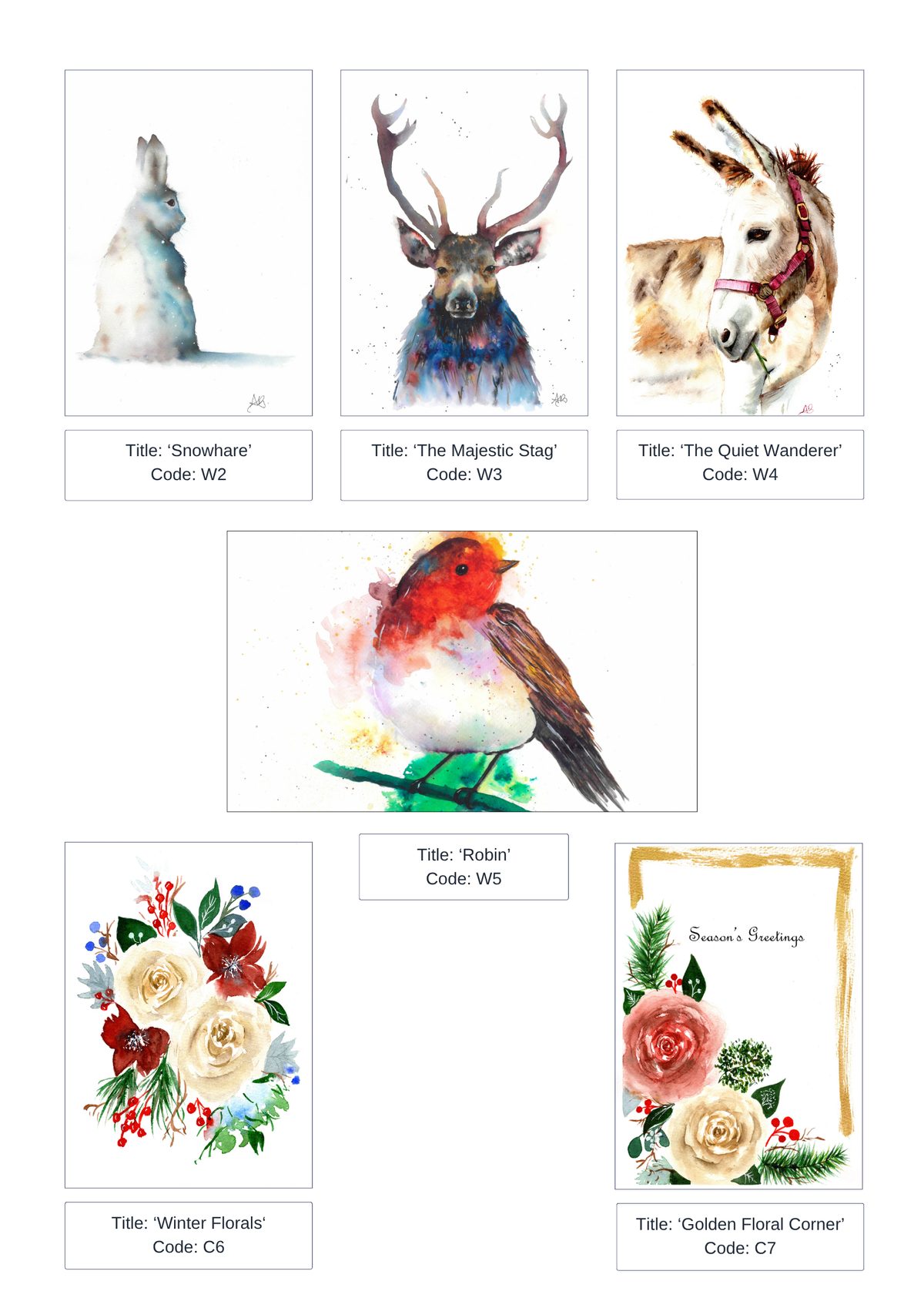 Pack of 10 Christmas cards- Mix & Match!