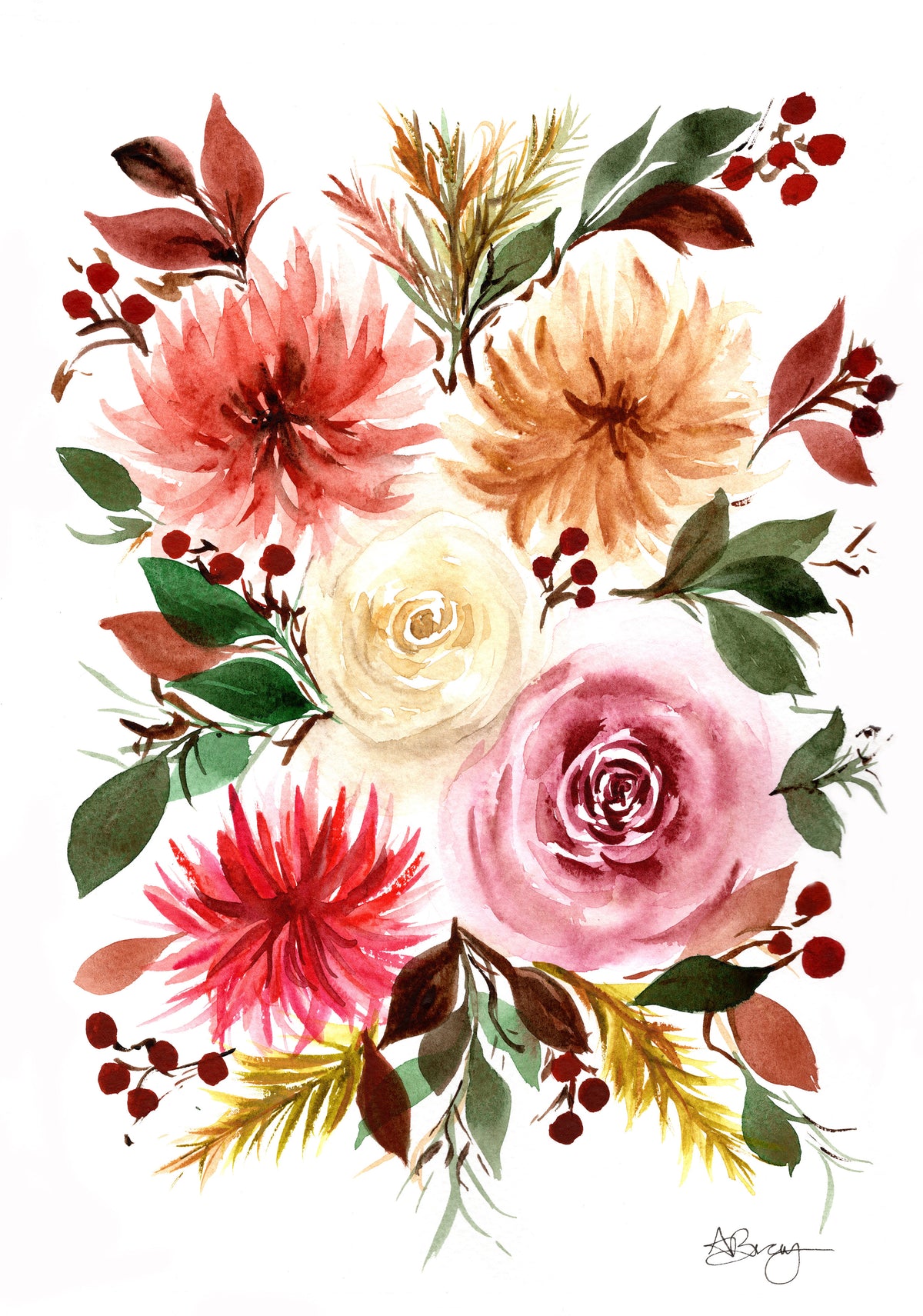 Autumn Florals print